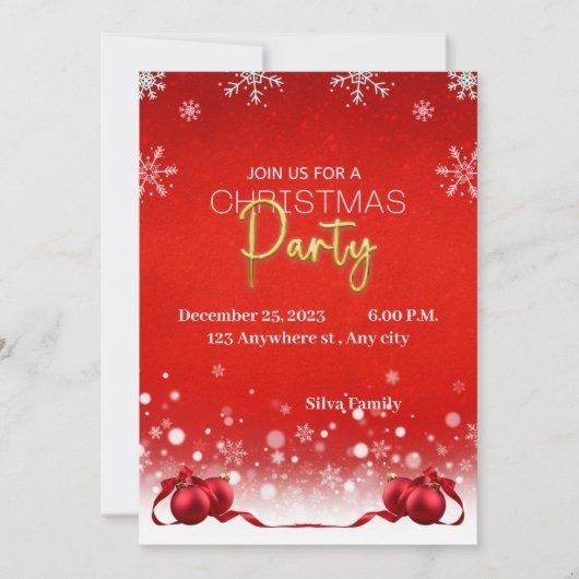 美しいクリスマスカード サンキューカード (正面)