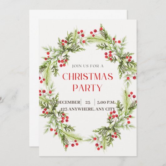 美しいクリスマスカード サンキューカード (正面/裏面)