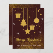 美しいクリスマスカード シーズンカード (正面/裏面)