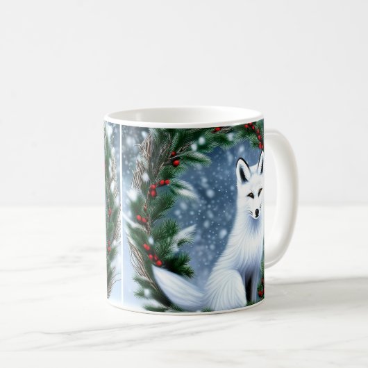 美しいクリスマスキツネ コーヒーマグカップ (正面右)