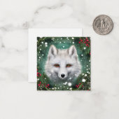 美しいクリスマスキツネ ノートカード (正面/裏面インサイチュ)