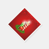 美しいクリスマスキャンドル&クリスマスボール スタンダードカクテルナプキン (角)