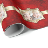 美しいクリスマスゴールドフォイルカスタム写真 ラッピングペーパー (ロールコーナー)