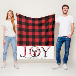 美しいクリスマスジョイプレイドパーソナライズされた フリースブランケット
