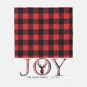 美しいクリスマスジョイプレイドパーソナライズされた フリースブランケット (正面)