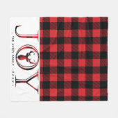 美しいクリスマスジョイプレイドパーソナライズされた フリースブランケット (正面(横))