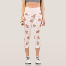 美しいクリスマスジンジャーブレッドの模様 カプリレギンス