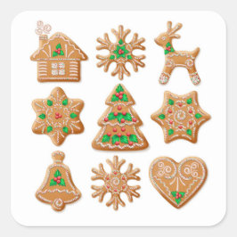 美しいクリスマスジンジャーブレッドコレクション スクエアシール