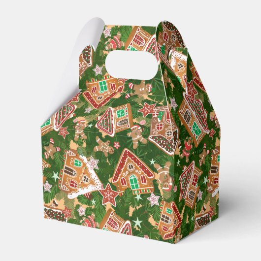美しいクリスマスジンジャーブレッドハウズグリーン フェイバーボックス (正面サイド)