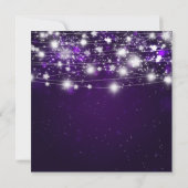 美しいクリスマススタ輝くーズパーティーパープル 招待状 (裏面)