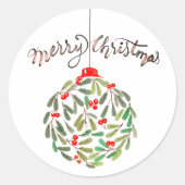 美しいクリスマスステッカー ラウンドシール (正面)