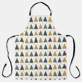 美しいクリスマスツリーと星 エプロン