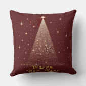 美しいクリスマスツリーイラストレーション クッション (裏面)