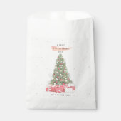 美しいクリスマスツリーウォーターカラーホリデーズアート フェイバーバッグ (正面)