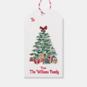 美しいクリスマスツリーギフトラベル ギフトタグ (正面)