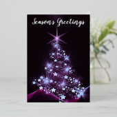 美しいクリスマスツリーフォイルホリデーカード 箔シーズンカード (立ち正面)