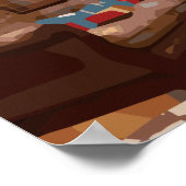 美しいクリスマスツリーリビングルームシーン ポスター (角)