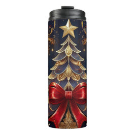 美しいクリスマスツリーレッドリボンデザイン タンブラー