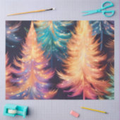 美しいクリスマスツリー光の輝くクリスマス 薄葉紙 (クラフト)