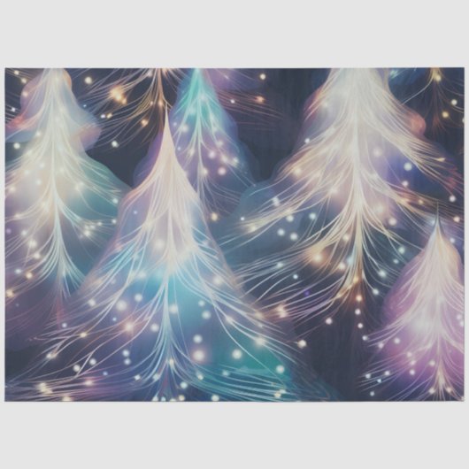 美しいクリスマスツリー光の輝くクリスマス 薄葉紙 (正面)
