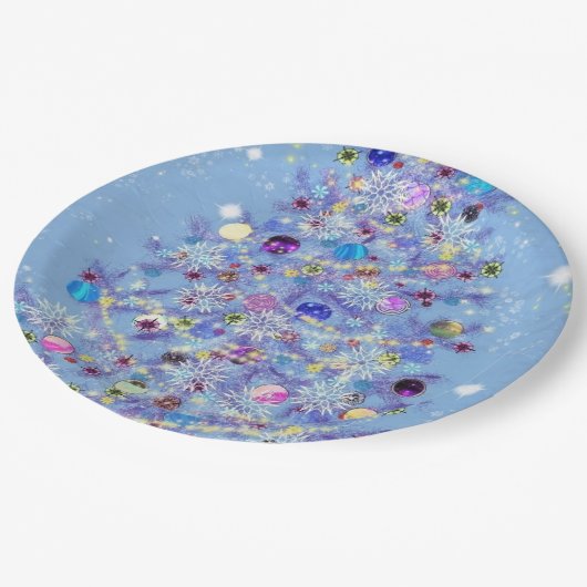 美しいクリスマスツリー紙プレート ペーパープレート (アングル)