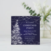 美しいクリスマスツリー輝くがパーティーブルーを星 招待状 (スタンド正面)