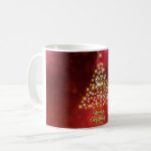 美しいクリスマスツリー コーヒーマグカップ (正面左)