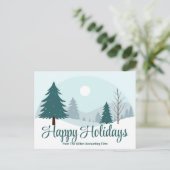 美しいクリスマスツリー 冬の雪 ビジネス シーズンポストカード (スタンド正面)