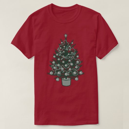 美しいクリスマスツリーTシャツ Tシャツ (デザイン正面)