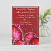 美しいクリスマスディナーパーティの招待状 招待状 (スタンド正面)