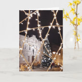 美しいクリスマスデザイン空白のカード カード (黄色い花)