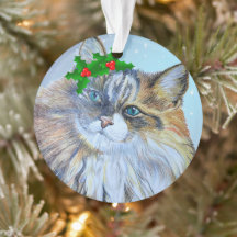 美しいクリスマスノルウェーフォレストキャットホリーチェ