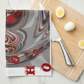 美しいクリスマスハートのホリデーシーズンカラー キッチンタオル (四つ折り)