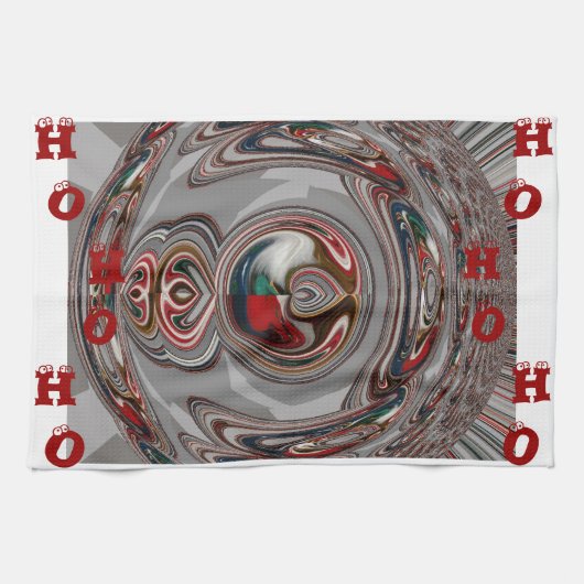 美しいクリスマスハートのホリデーシーズンカラー キッチンタオル (横)