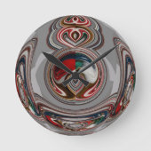 美しいクリスマスハートのホリデーシーズンカラー ラウンド壁時計 (正面)