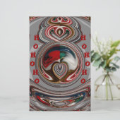 美しいクリスマスハートのホリデーシーズンカラー 便箋 (スタンド正面)