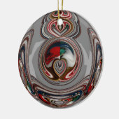 美しいクリスマスハートホリデーシーズンカラー セラミックオーナメント (左)