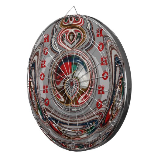 美しいクリスマスハートホリデーシーズンカラー ダーツボード (正面右)