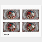 美しいクリスマスハートホリデーシーズンカラー 長方形シール (シート)