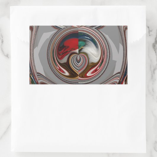 美しいクリスマスハートホリデーシーズンカラー 長方形シール (バッグ)