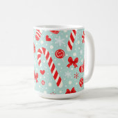 美しいクリスマスパターンのキャンディ コーヒーマグカップ (正面右)
