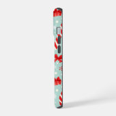 美しいクリスマスパターンのキャンディ iPhone 15ケース (左側面)