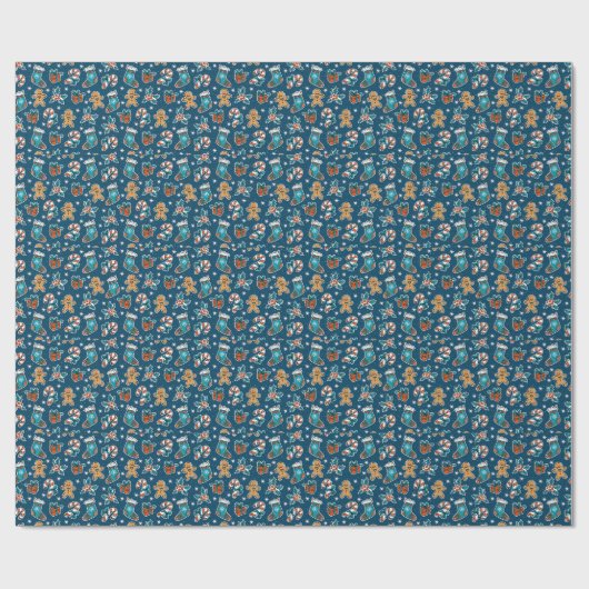 美しいクリスマスパターンサンタキャンディ ラッピングペーパー (フラット)