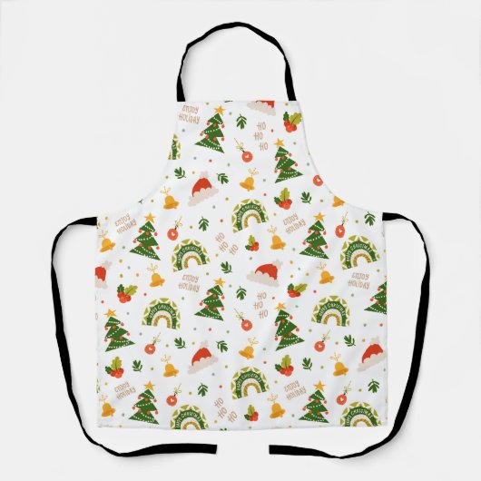 美しいクリスマスパターン エプロン (正面)