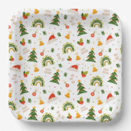 美しいクリスマスパターン ペーパープレート