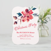 美しいクリスマスフラワーピネコンパーティー 招待状 (スタンド正面)