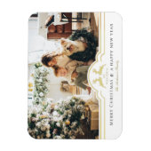 美しいクリスマスフレパーソナライズされたーム写真ホリド マグネット (縦)