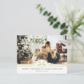 美しいクリスマスフレームパーソナライズされた写真 シーズンポストカード (スタンド正面)