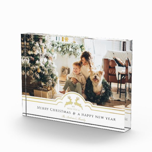 美しいクリスマスフレームパーソナライズされた写真 フォトブロック (右)