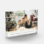 美しいクリスマスフレームパーソナライズされた写真 フォトブロック (左)